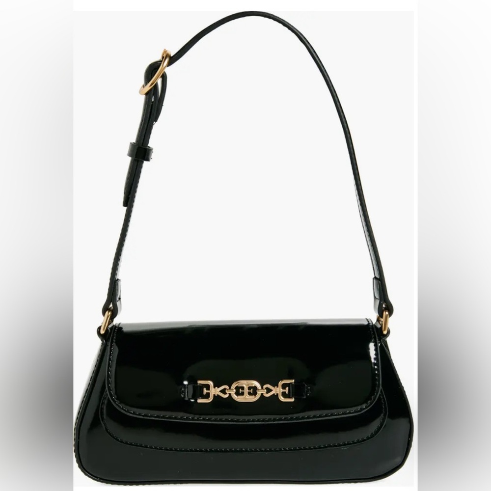 NWT Sam Edelman Black Patent Leather Shoulder Bag | Adjustable length